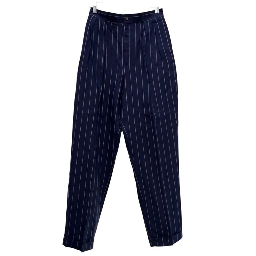 *SOLD*Ralph Lauren Blue Pinstriped Linen Women 2 Piece Suit USA Blue Label VTG - Picture 9 of 16
